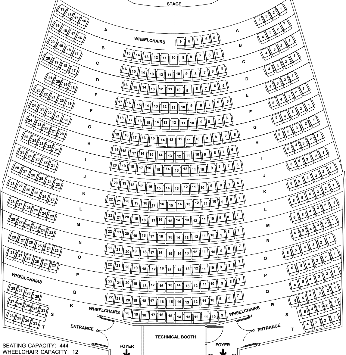 Kailash Mital Theatre - Seating Chart
